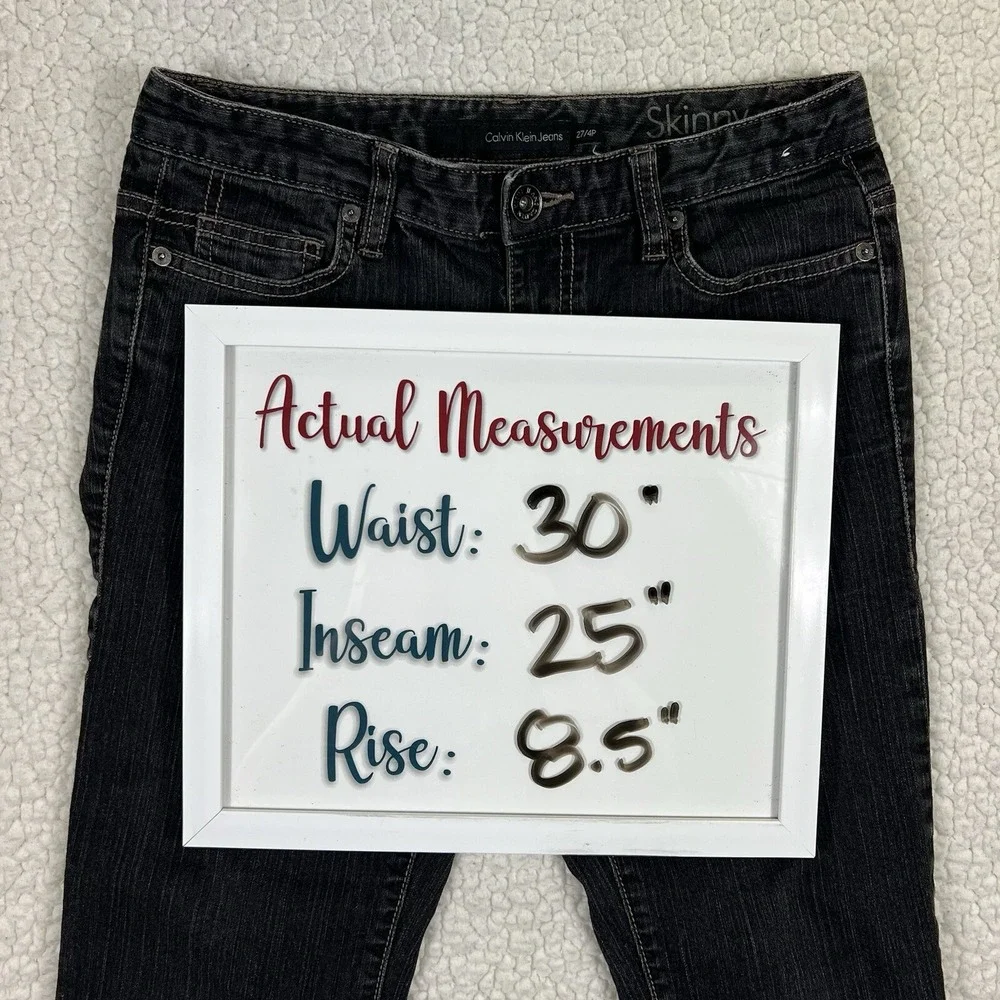 Calvin Klein Jeans‎ Women's Size 4P (Actual 30x25) Black Skinny Mid Rise
